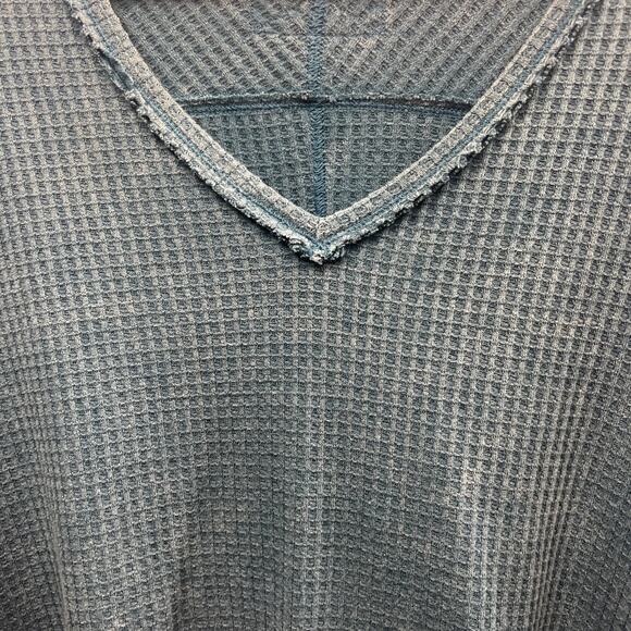 Free People We The Free Coraline Blue Thermal Oversized Pullover Size XS Boho - Picture 11 of 11